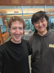 Ảnh chụp Mark Zuckerberg và Alexandr Wang