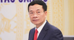 Bộ trưởng Nguyễn Mạnh Hùng trong buổi làm việc với Viện Hàn lâm Khoa học Công nghệ Việt Nam