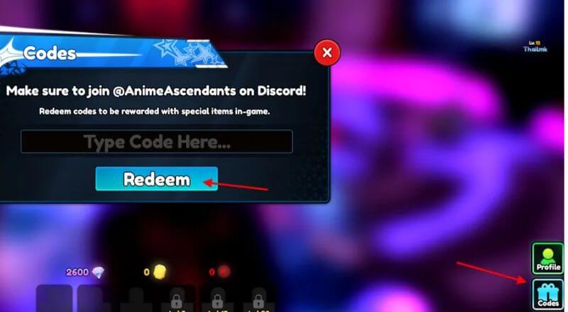 Cách kiếm thêm nhiều mã code Anime Ascendants mới