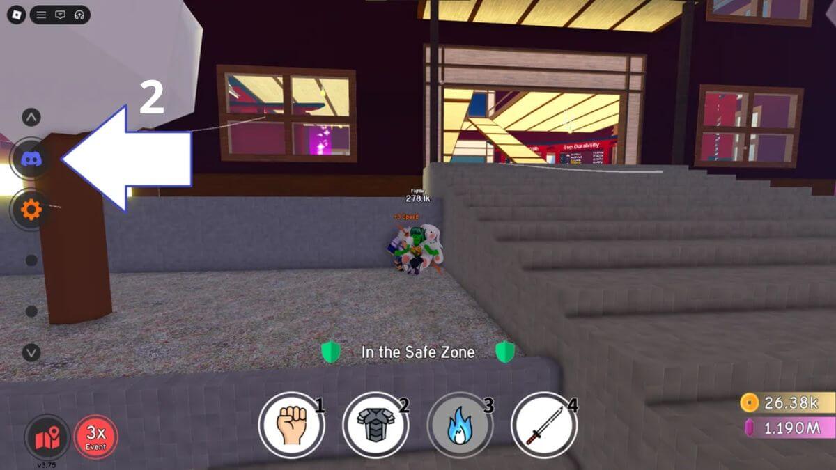 Cách nhận Code Anime Fighting Simulator Endless bước 2