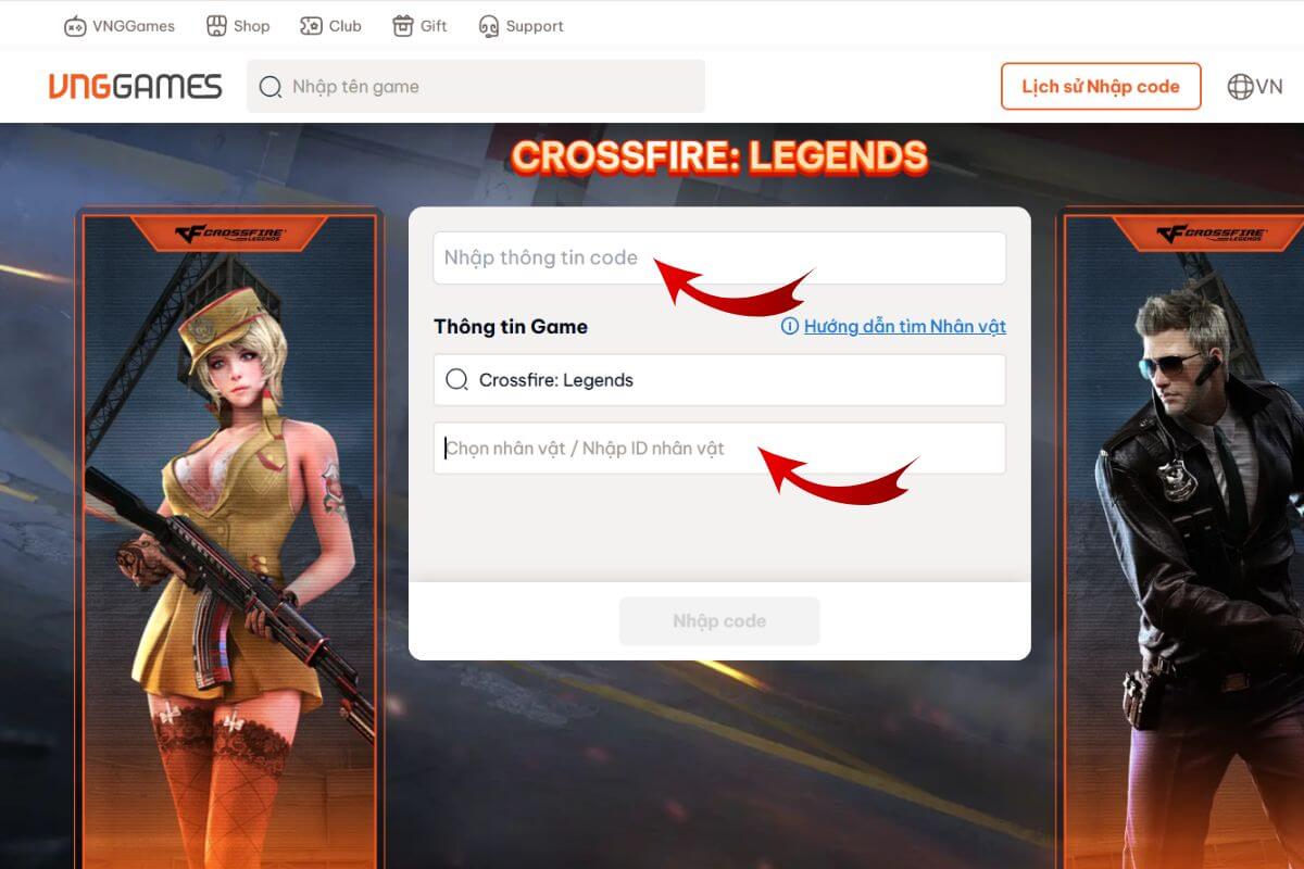 Cách nhận code Crossfire: Legends bước 3