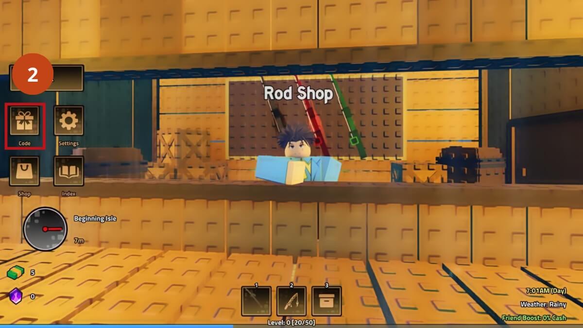 Cách nhận code heavyweight fishing bước 2