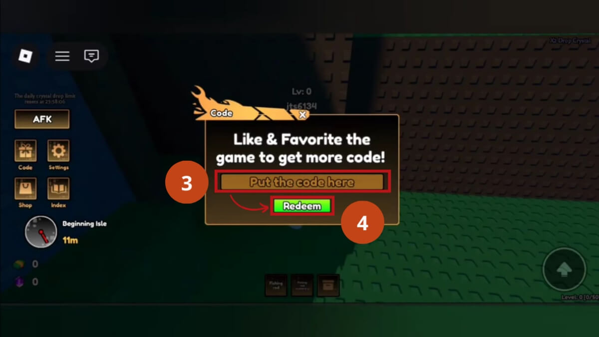 Cách nhận code heavyweight fishing bước 3