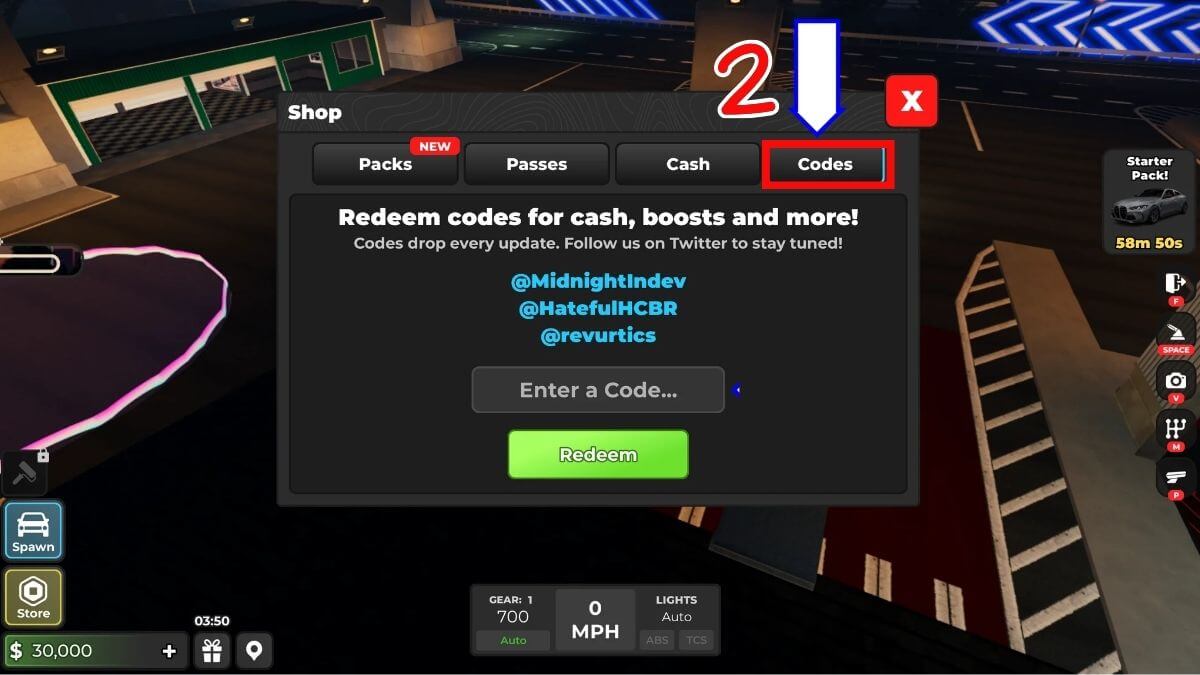 Cách nhận code Midnight Chasers bước 2