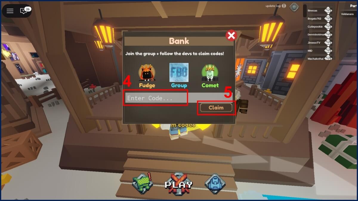 Cách nhận code Pixel Blade bước 4