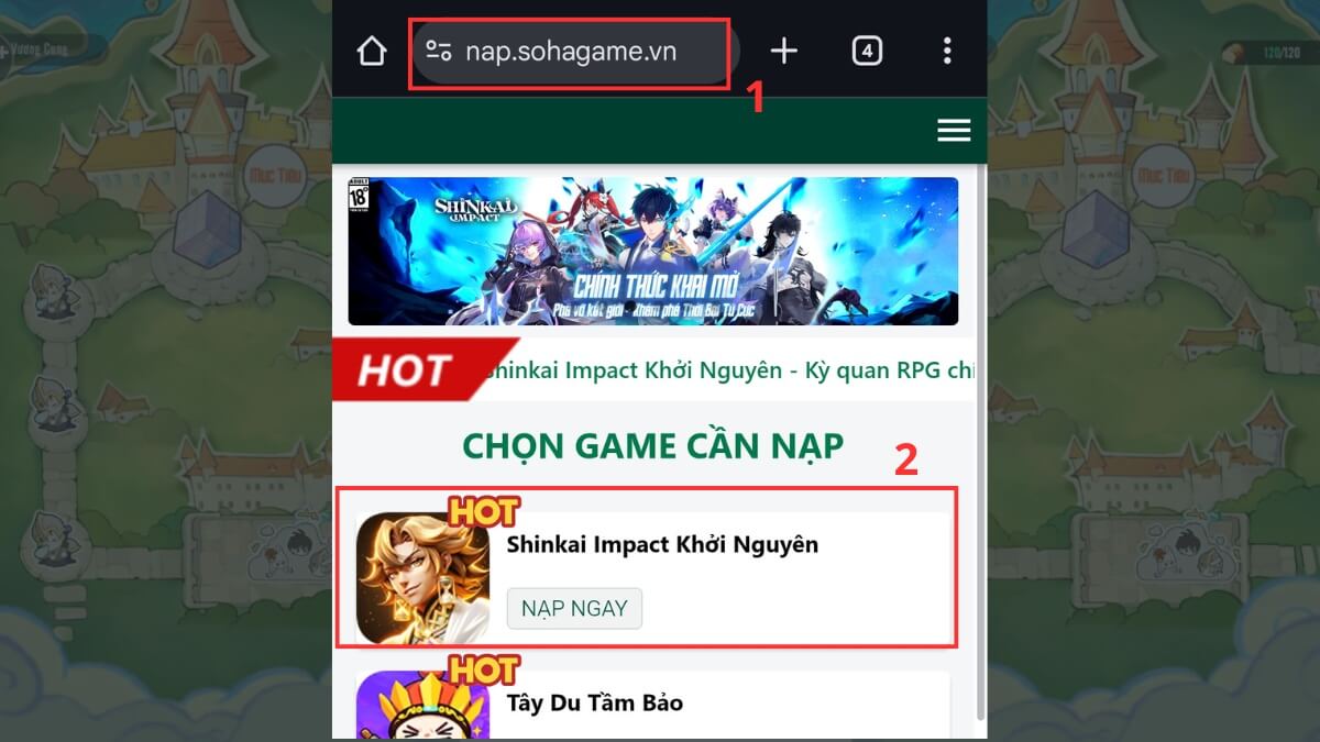 Cách nhận Code Shinkai Impact bước 1