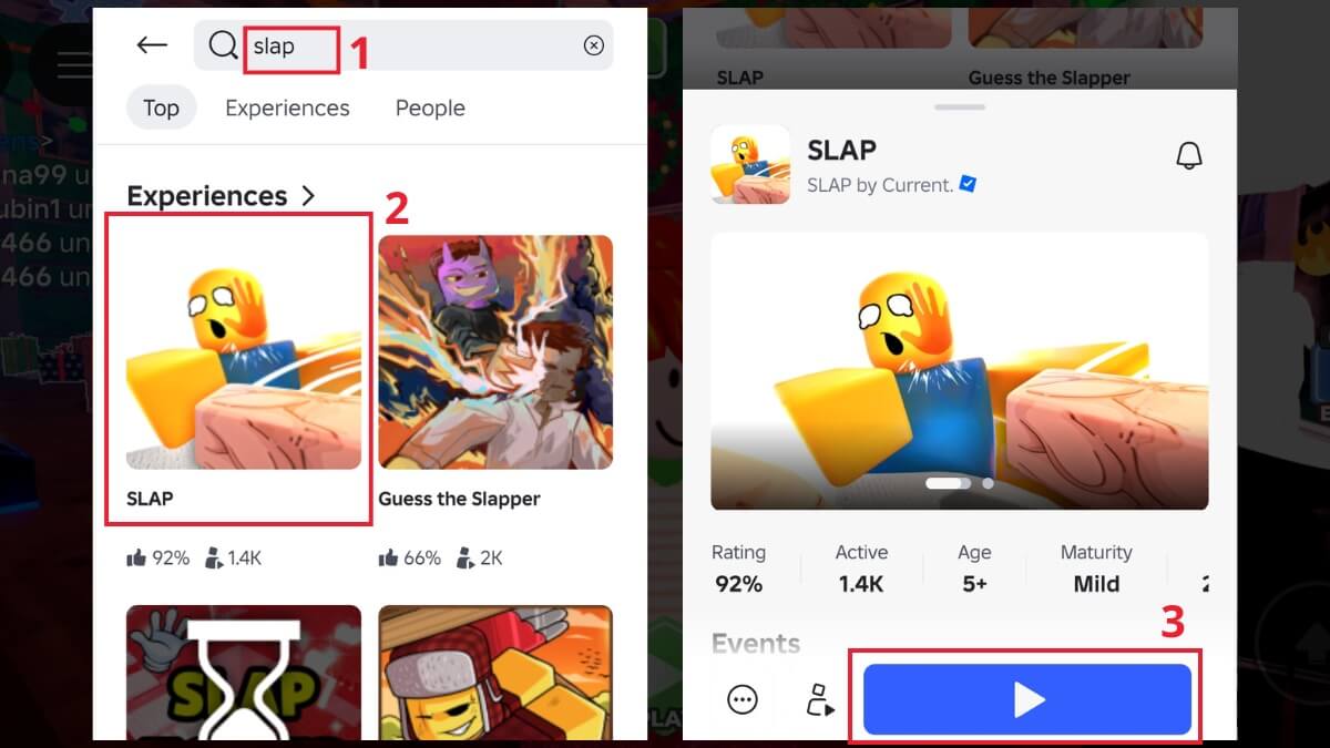 Cách nhận code Slap Roblox bước 1