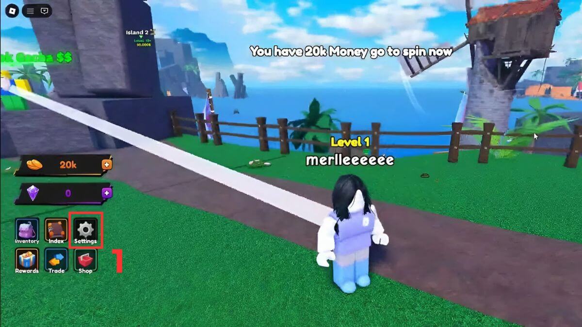 Cách nhận code Titan Fishing Bước 1