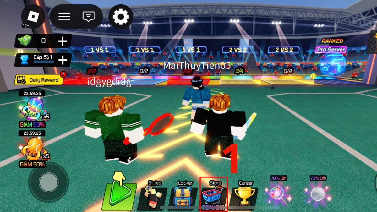 Cách nhập Code Neo Tenis bước 2