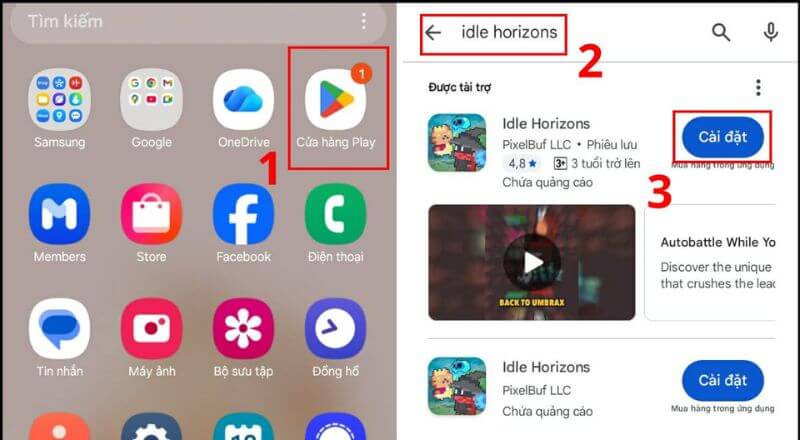 Cách tải Idle Horizons trên Android