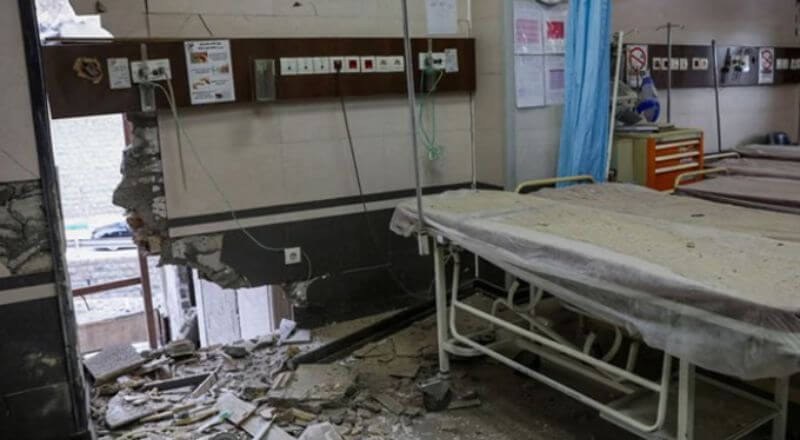 Hiện trường tại bệnh viện khách sạn Gandhi ở Tehran sau các cuộc không kích do Israel và Mỹ thực hiện