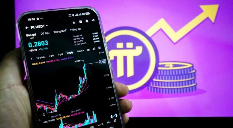 Hình ảnh Giá Pi phục hồi trên ứng dụng sàn giao dịch Bitget