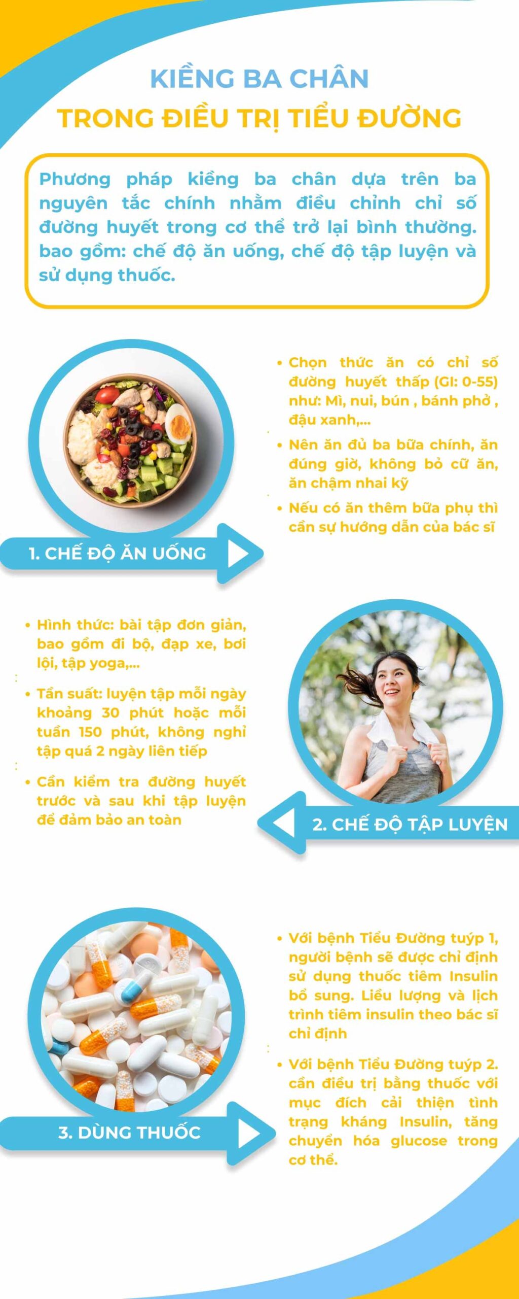 kiềng ba chân trong điều trị bệnh tiểu đường