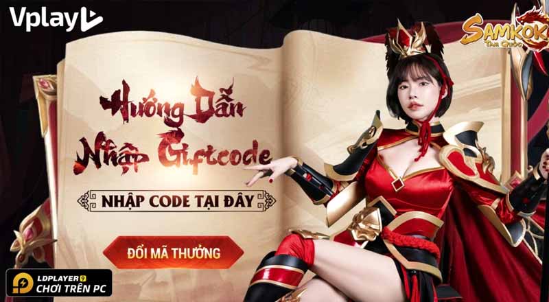 Nhập mã code Samkok Tam Quốc Vplay.