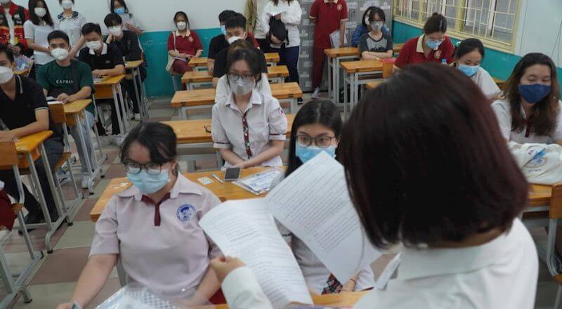 Thí sinh TP HCM đang tham dự kỳ thi tốt nghiệp THPT