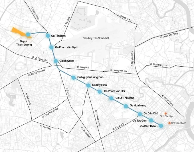 Hình ảnh chi tiết về tuyến metro Bến Thành - Tham Lương