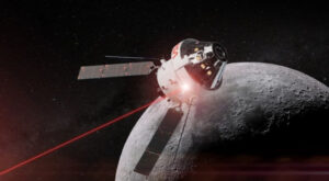 Minh họa O2O: Orion gửi dữ liệu từ quỹ đạo Mặt Trăng bằng tia laser