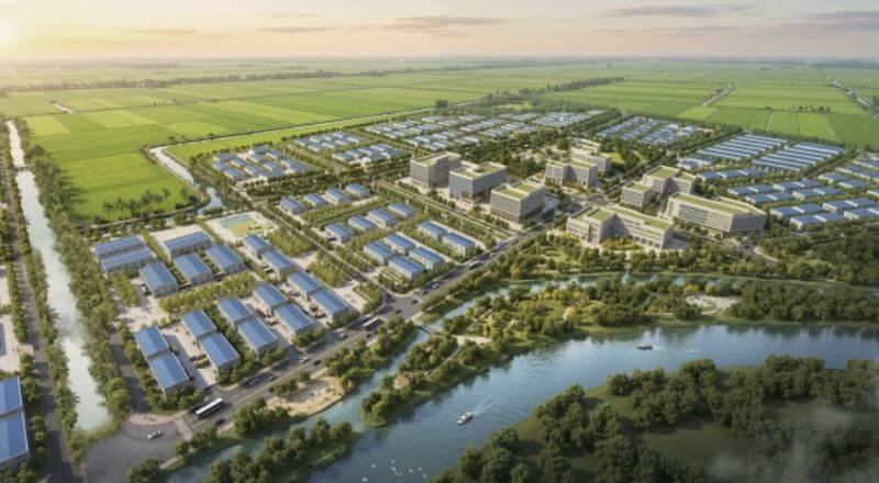 Phối cảnh chi tiết về dự án khu công nghiệp Vàm Cống